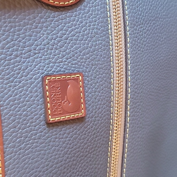 Blue Gray With Tan Trim Dooney & Bourke Tote Bag - Picture 2 of 5
